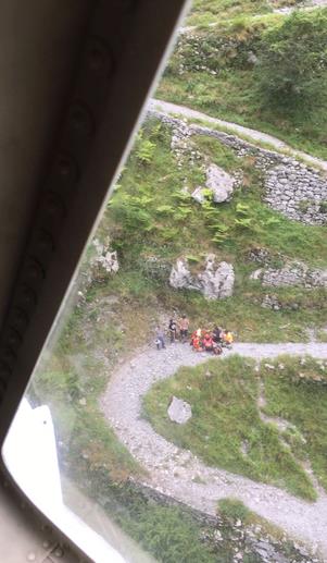 El helicóptero del Gobierno evacua a un hombre tras sufrir una crisis convulsiva en la ruta de Tresviso