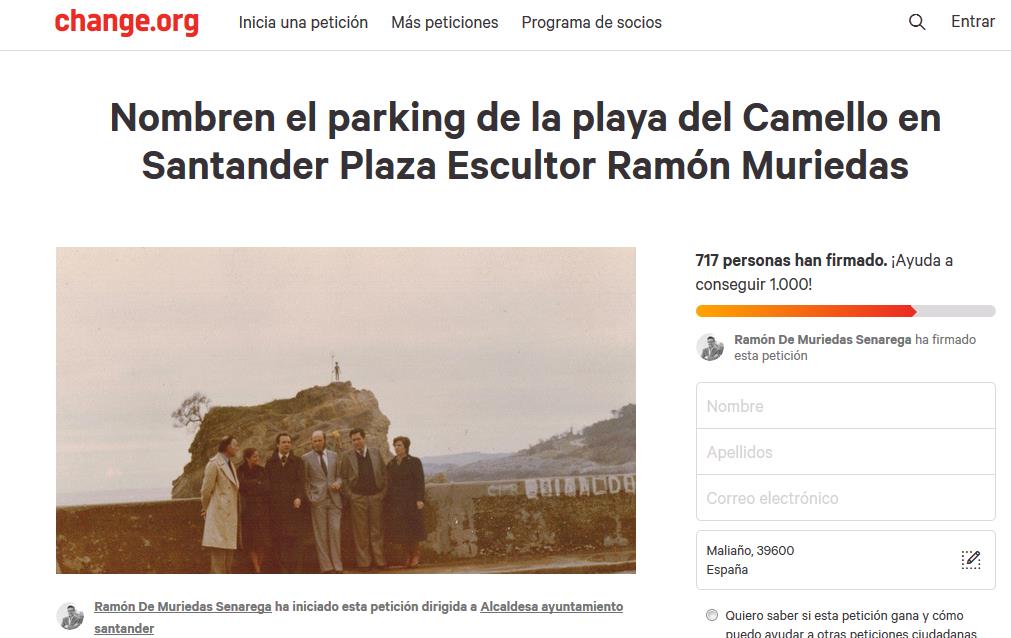  Familia y amigos del escultor Ramón Muriedas piden un homenaje en la zona de la playa del Camello