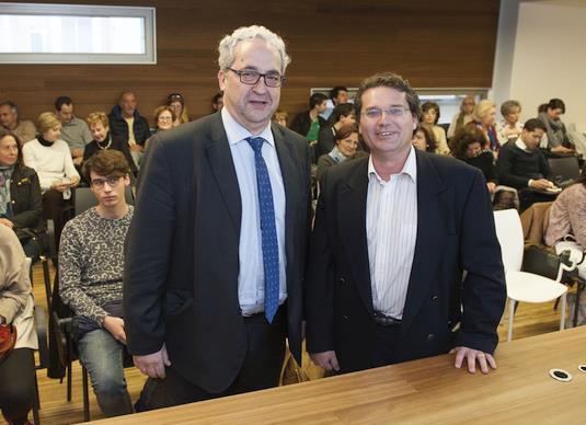 En la foto Javier Hernández de Sande y José Miguel Mulet - El experto José Miguel Mulet interviene en la próxima Jornada de Gastronomía y Salud con "¿Qué es comer sano?"