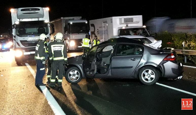 Dos heridos en un accidente de tráfico en la A-8 a la altura de Liendo