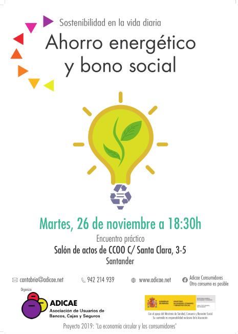 ADICAE organiza el taller "Ahorro energético y bono social"