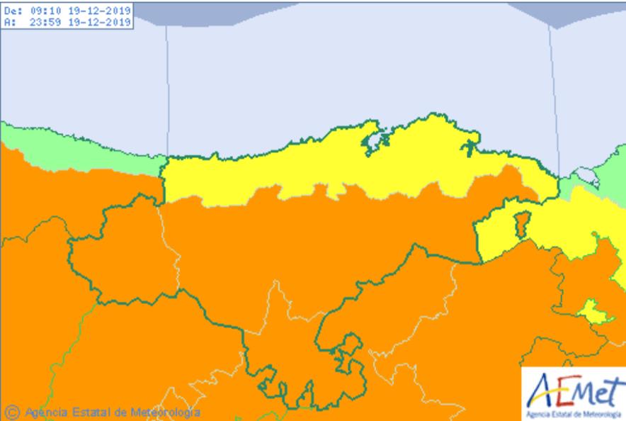 Se amplía el aviso naranja por viento y el aviso amarillo por lluvias