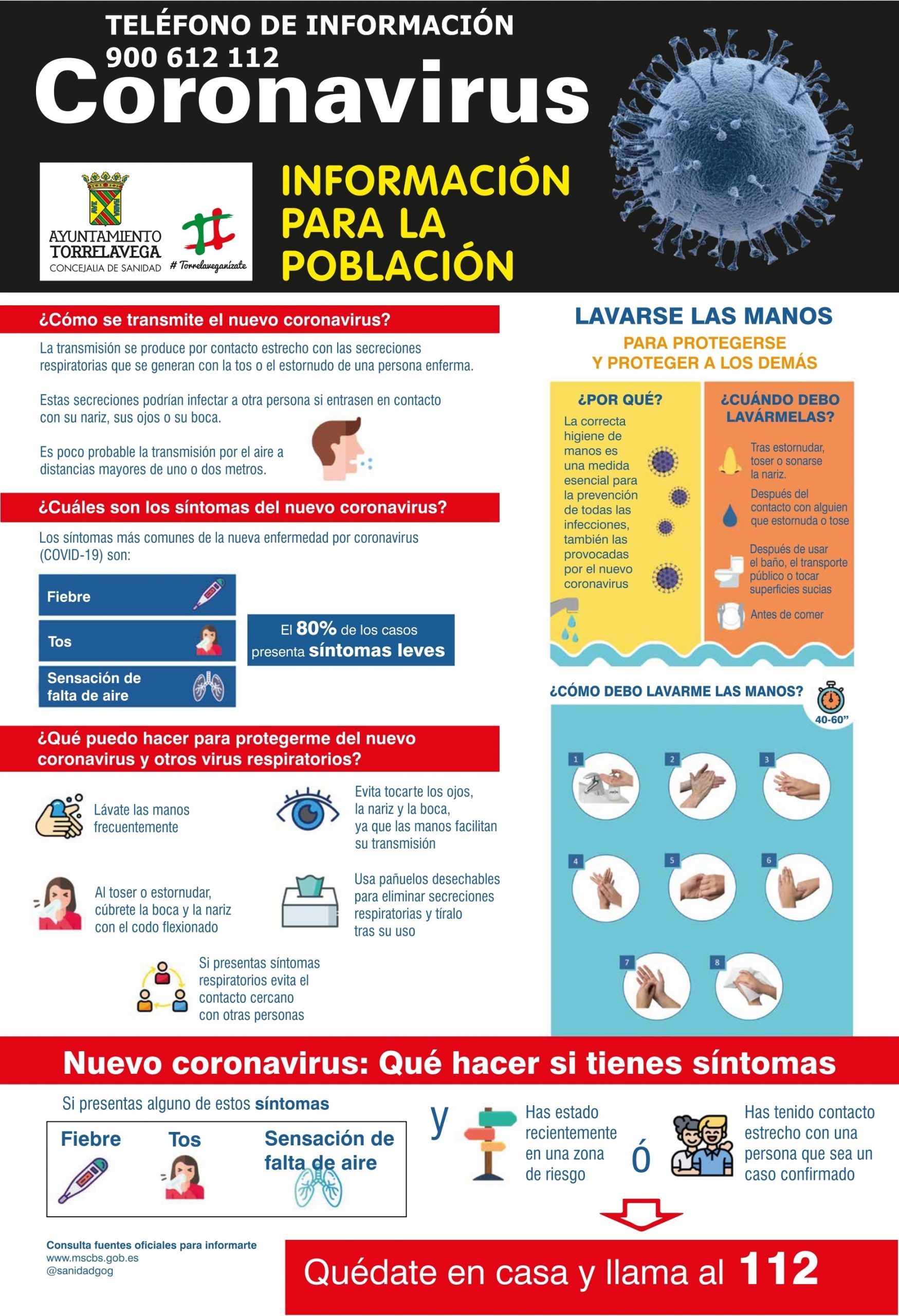  Cantabria habilita el teléfono 900 612 112 para atender llamadas sobre el coronavirus