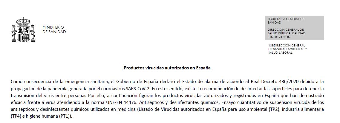  Sanidad: ”No existe evidencia sobre la eficacia y seguridad de la desinfección de SARS-CoV-2 con dispositivos de radiación con luz ultravioleta u ozono»