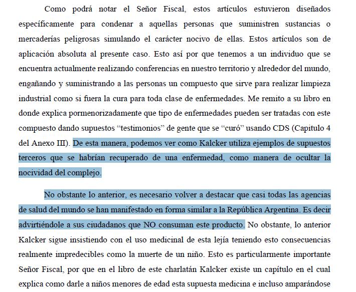 Otra captura de pantalla de la denuncia contra Andreas Kalcker a la que ha tenido acceso CANTABRIA DIARIO