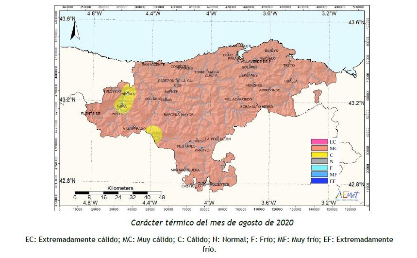 Agosto fue muy cálido y húmedo en Cantabria
