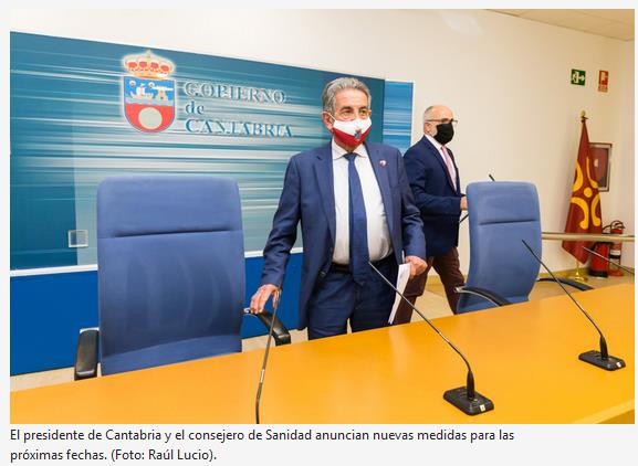  Cantabria reduce los encuentros familiares a 6 personas y flexibiliza el toque de queda hasta las 00:30 horas para regresar a casa en Nochevieja