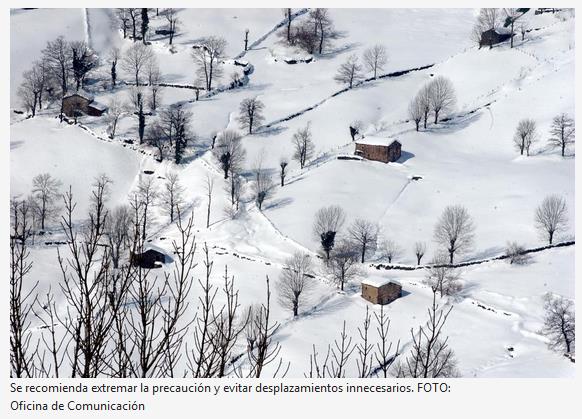  Cantabria activa el nivel de preemergencia del Plan Territorial de Emergencias por la previsión de nevadas