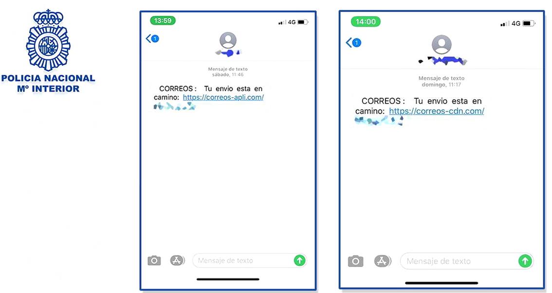 La Policía Nacional alerta de una campaña de “smishing” que suplanta a Correos