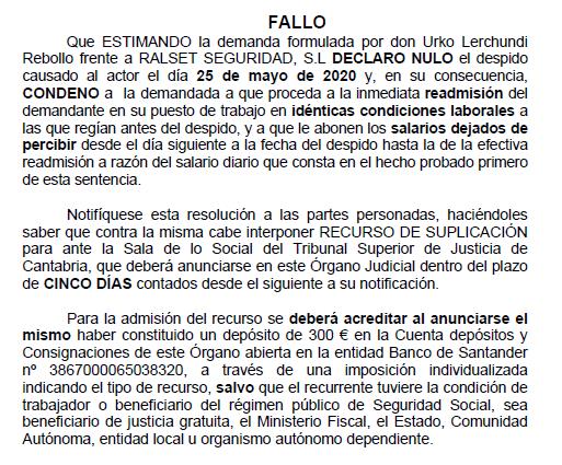 La Justicia anula el despido de un trabajador al anunciar su próxima paternidad