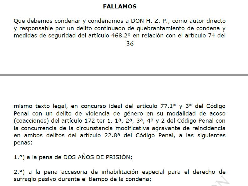Dos años de prisión por acosar a su expareja con más de 450 mensajes al móvil e incumplir reiteradamente el alejamiento