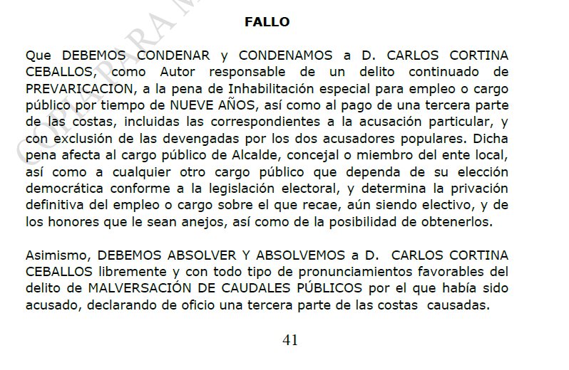 La Audiencia de Cantabria condena a nueve años de inhabilitación al que fuera alcalde de Astillero entre 2007 y 2015 por la contratación irregular de una trabajadora