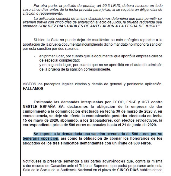  Nestlé deberá abonar la prima de 500 euros a 900 trabajadores en Cantabria