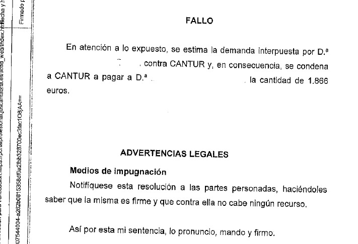 CCOO critica la 'obstinación' de Cantur al seguir obligando a la plantilla a ir a la justicia para demandar un complemento que sí recoge su convenio