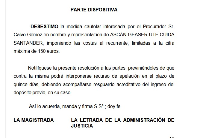  Rechazadas las medidas cautelares solicitadas por ASCAN-GEASER frente a la adjudicación «por emergencia» del contrato de basuras a Cespa