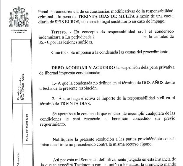  Condenada una paciente a seis meses de prisión por agredir a una médico de Atención Primaria en Los Corrales de Buelna