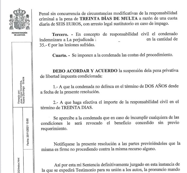 Condenada una paciente a seis meses de prisión por agredir a una médico de Atención Primaria en Los Corrales de Buelna