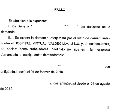 La Justicia da la razón a CCOO por el ‘fraude de ley’ en la contratación del personal laboral del Hospital Virtual Valdecilla
