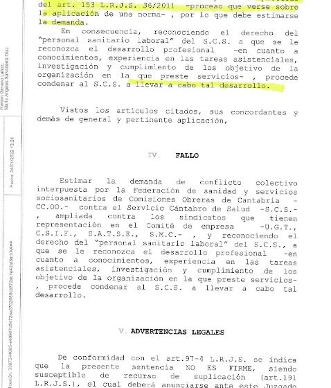 La Justicia falla a favor del derecho a la carrera profesional del personal laboral del Hospital Tres Mares