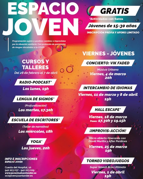 Espacio Joven ofrece un nuevo ciclo de actividades para las tardes de entre semana