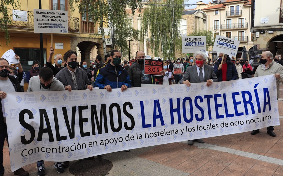 En la imagen movilizaciones por la hostelería - (C) Foto: David Laguillo