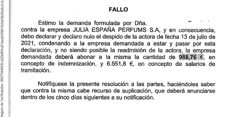 La Justicia obliga a readmitir a dos trabajadoras despedidas porque «eran afines a la candidatura de UGT»