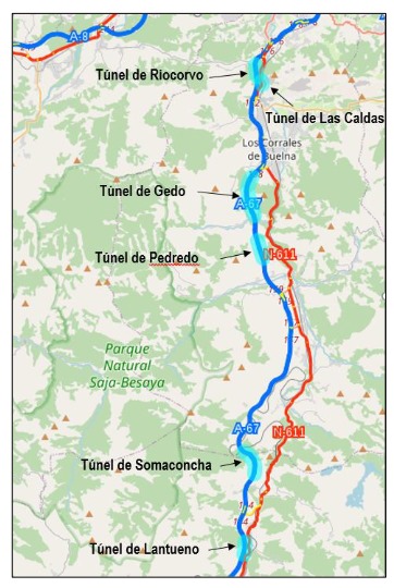 Adjudicadas por 31,3 millones de euros las obras para adaptar la seguridad de varios túneles de la A- 67 y de la N-611
