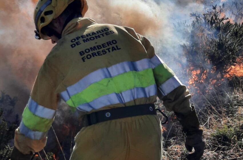 En las imágenes el incendio en Río de los Vados, en Ucieda, Ruente.