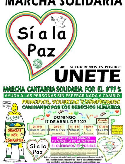 La Marcha Cantabria Solidaria por el 0,77% se presenta este lunes en Colindres