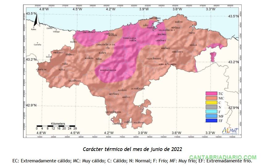  Cantabria registró un mes de junio muy cálido y pluviométricamente normal
