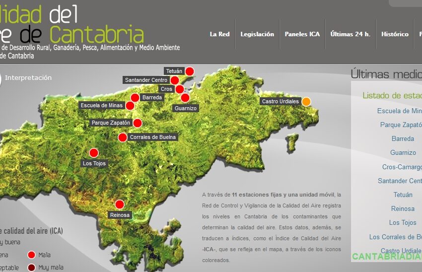 Cantabria reactiva el protocolo de actuación por concentraciones de contaminantes en el aire