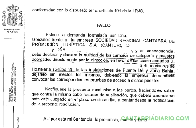  CCOO gana otro juicio a CANTUR y asegura que hay «irregularidades y fraude» en la contratación