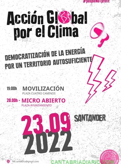  Fridays For Future Cantabria convoca una movilización en Santander para exigir un cambio en el sistema energético