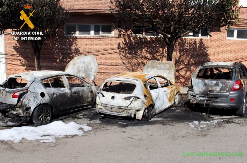  La Guardia Civil realiza cinco nuevas detenciones por quema de vehículos y actos vandálicos en Cantabria