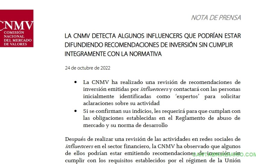 La CNMV investiga a los «influencers» que dan recomendaciones de inversiones financieras