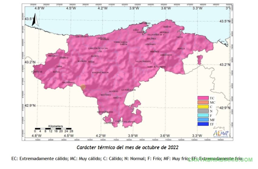 Octubre fue extremadamente cálido y muy seco en Cantabria