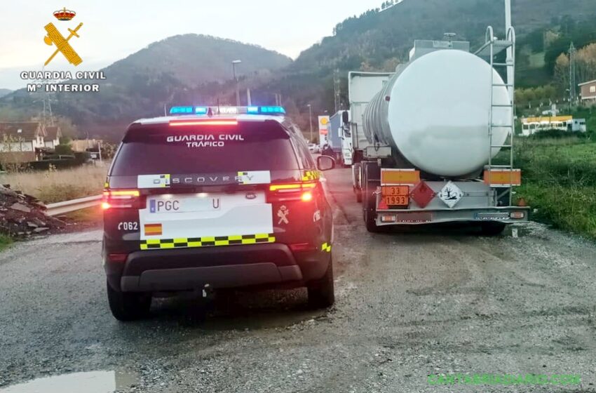 Denunciado el conductor de un camión con mercancías peligrosas por conducir drogado