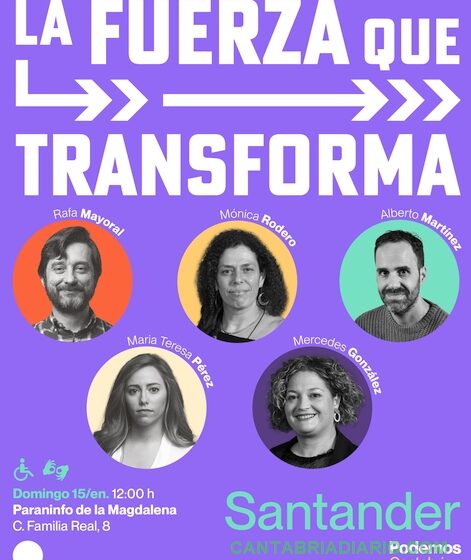  Rafa Mayoral y María Teresa Pérez, de Podemos, estarán este domingo en Santander