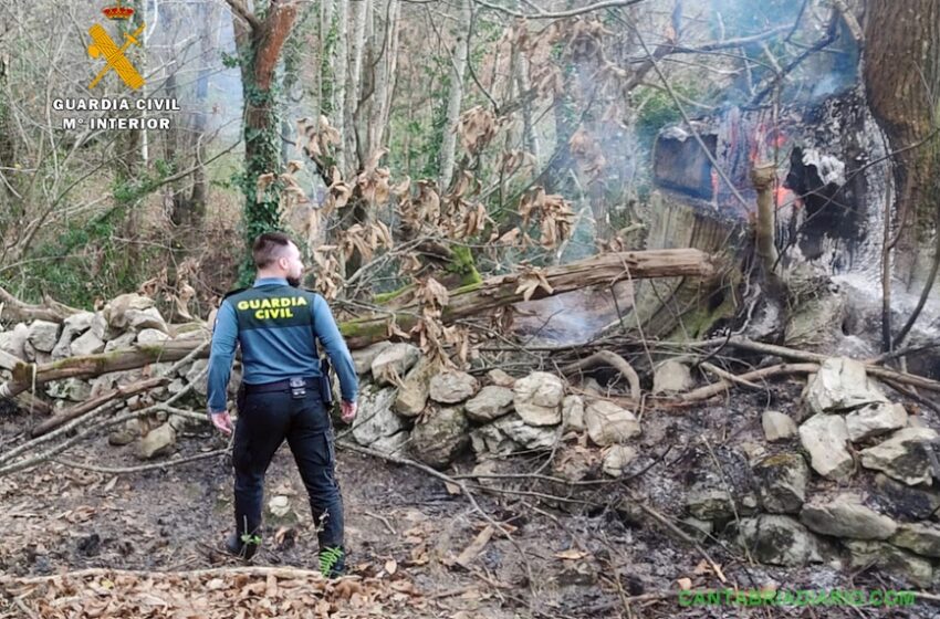 Sorprendido por la Guardia Civil realizando una quema, que provocó un incendio con una extensión cercana a la hectárea