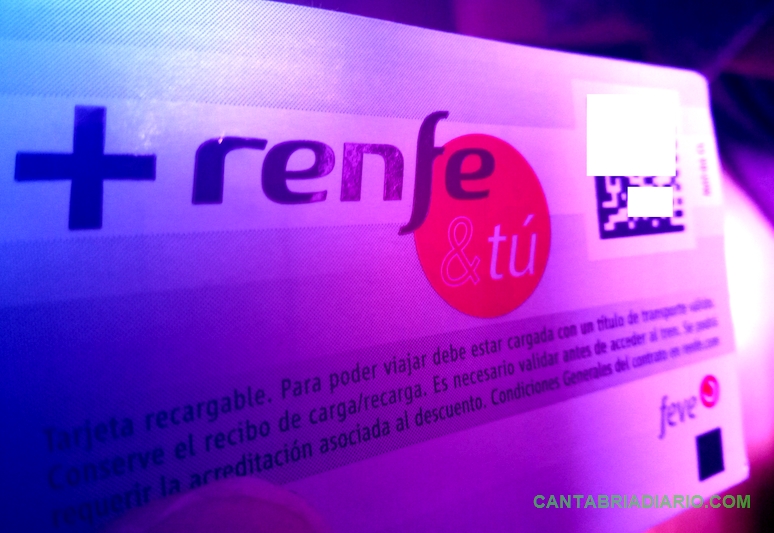 Renfe ha expedido más de 6.500 abonos gratuitos para Cercanías y Media Distancia en Cantabria En la imagen la tarjeta Renfe y Tú