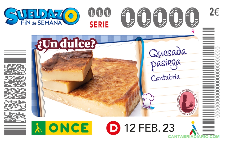 La ONCE dedica un cupón a la quesada pasiega