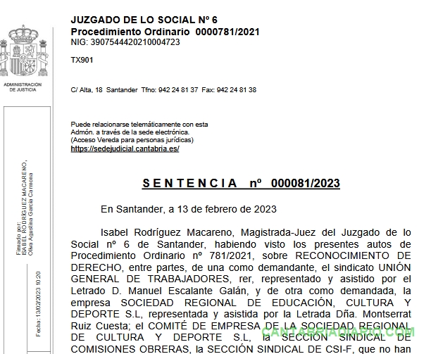 Una sentencia judicial anula la cobertura de una plaza temporal de coordinador de la SRECD en sala de exposiciones Enaire