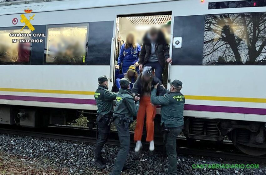  La Guardia Civil auxilió en el desalojo de un tren parado en Ontoria