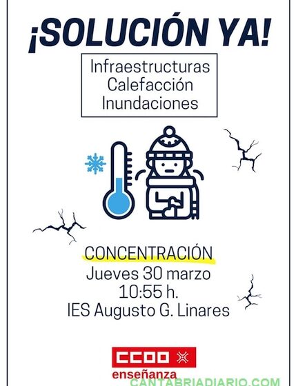 Movilización en el IES Augusto González Linares para exigir una "rehabilitación urgente" del centro