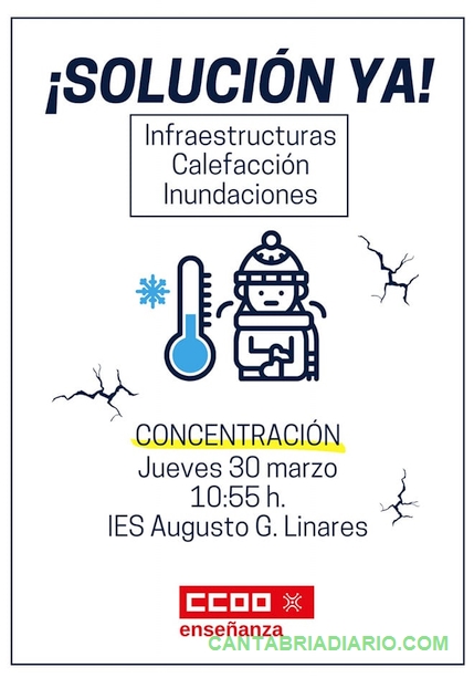 Movilización en el IES Augusto González Linares para exigir una "rehabilitación urgente" del centro