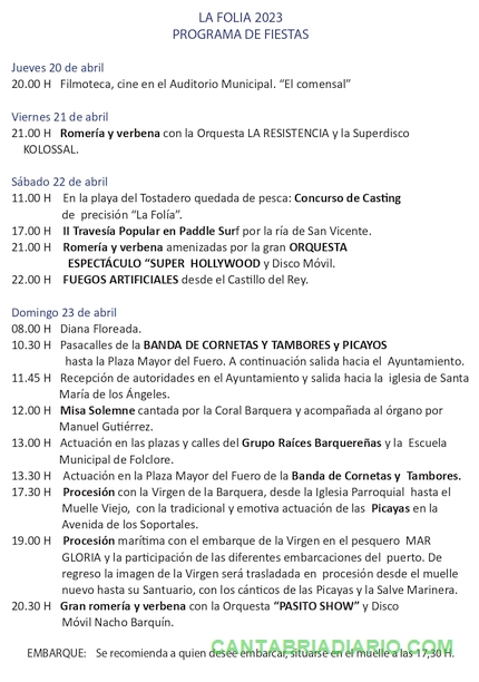 San Vicente de la Barquera vivirá La Folía, fiesta declarada de Interés Turístico Nacional