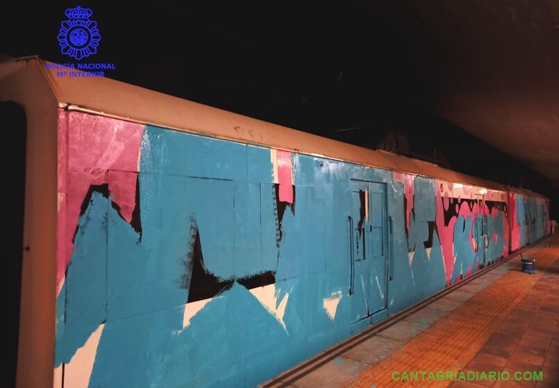  Detenidos dos jóvenes por realizar varias pintadas en vagones de tren