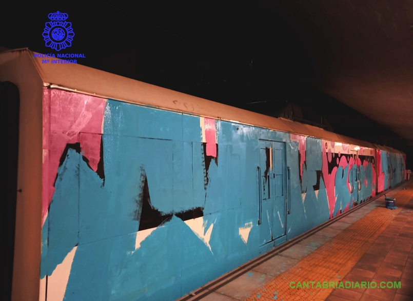 Detenidos dos jóvenes por realizar varias pintadas en vagones de tren