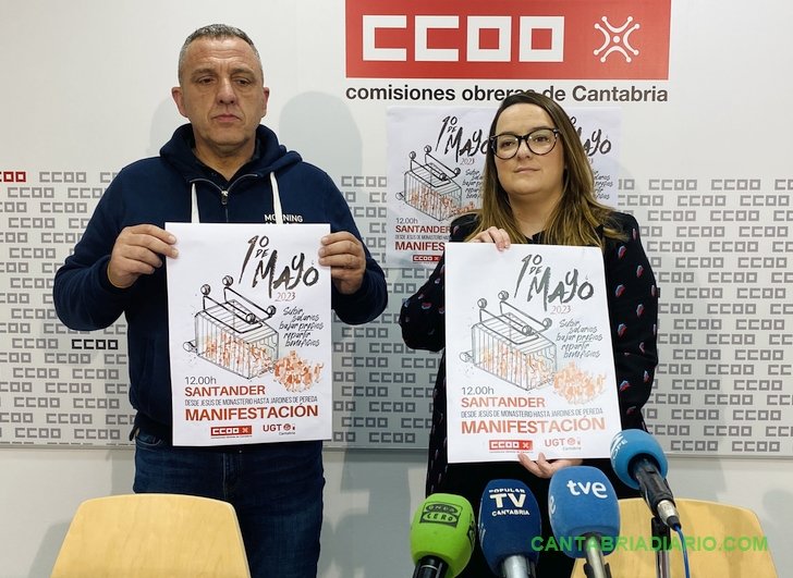 CCOO y UGT celebran el Primero de Mayo en Santander bajo el lema «Subir salarios, bajar precios, repartir beneficios»