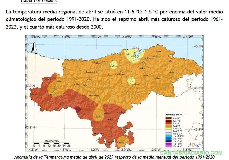 Abril fue muy cálido y seco en Cantabria, con valores extremos